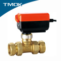 B electric double union stop valve with cw617 material and low price in TMOK yuhuan factory